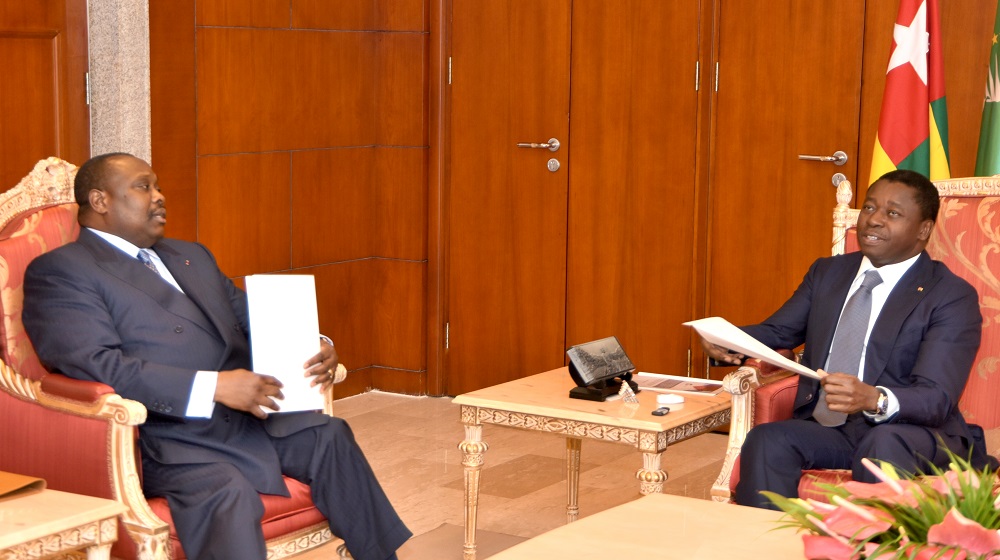 Le Président de la République SEM Faure Essozimna Gnassingbé a reçu, ce 04 septembre 2019 à Lomé, M. Jean Jacques Bouya, ministre congolais de l’Aménagement, de l’équipement du territoire et des grands travaux.