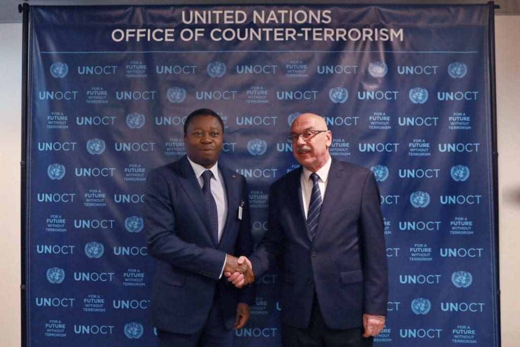 la réunion de haut niveau sur les défis et menaces sur la consolidation de la paix au Burkina Faso, le chef de l’Etat SEM Faure Essozimna Gnassingbé s’est entretenu avec le Secrétaire général adjoint et Directeur exécutif de l’UNOCT, M. Vladmir Voronkov.