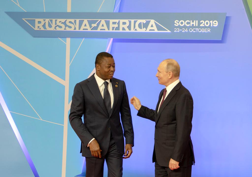 Faure Gnassingbé et Vladmir Poutine au sommet Russie-Afrique
