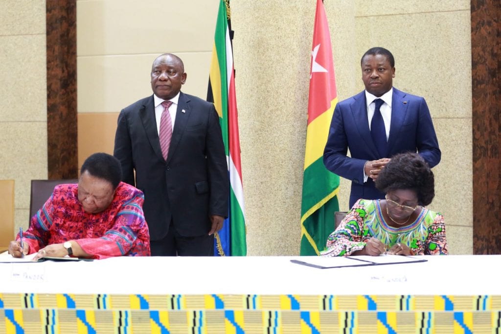 Coopération sud-sud : Un nouveau partenariat entre le Togo et l’Afrique du Sud
