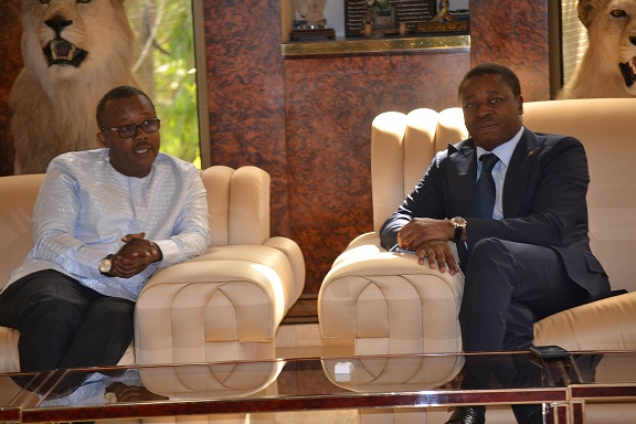 Le Président de la République SEM Faure Essozimna Gnassingbé a reçu, ce 16 janvier 2020 à Pya (préfecture de la Kozah), le nouveau Président élu de la Guinée Bissau SEM Umaro Sissoco Embalo.