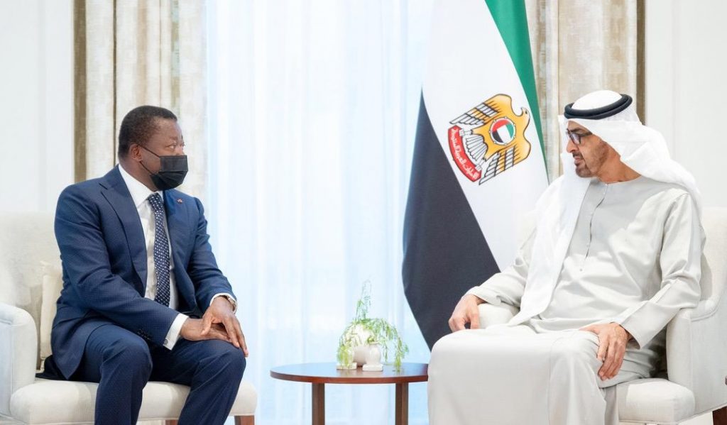 Le Président de la République, Faure Essozimna Gnassingbé a effectué ce 08 juin 2022 une visite officielle à Abu Dhabi aux Emirats Arabes Unis. Le Chef de l’Etat s’est entretenu avec Son Altesse Cheikh Mohamed bin Zayed Al Nahyan, Président des Émirats Arabes Unis, au Palais Al Shati d’Abu Dhabi.