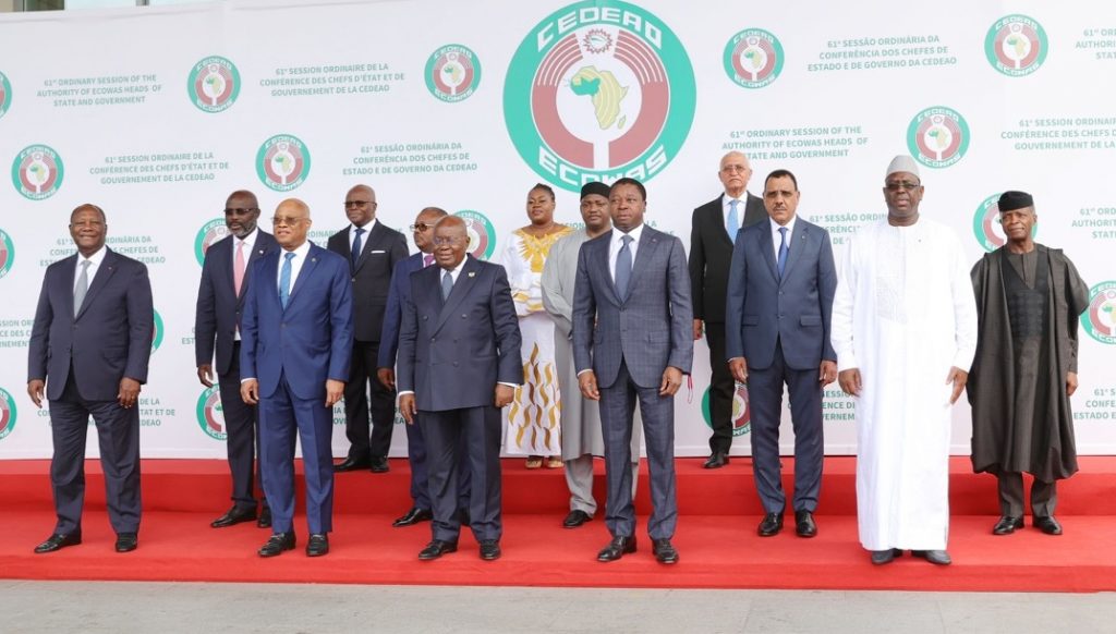 Le Président de la République, Faure Essozimna Gnassingbé a participé aux côtés de ses pairs aux travaux de la 61è session ordinaire de la Conférence des chefs d’État et de gouvernement de la Communauté économique des États de l’Afrique de l’Ouest (CEDEAO), ce dimanche 03 juillet 2022 à Accra au Ghana.