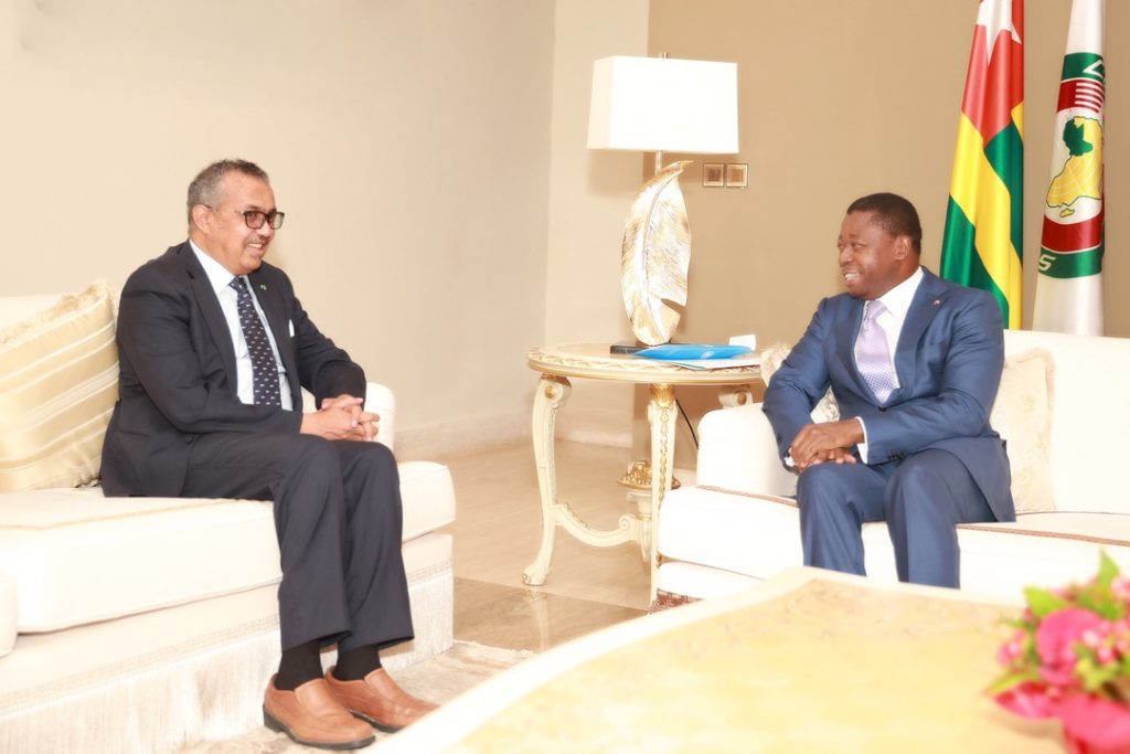 Le Président de la République, Faure Essozimna Gnassingbé a reçu ce 23 août 2022, Dr Tedros Adhanom Ghebreyesus, Directeur général de l’Organisation mondiale de la santé (OMS), au deuxième jour des travaux de la 72è session du Comité régional.